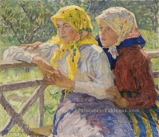 LATGALIAN GIRLS Nikolay Bogdanov Belsky Peintures à l'huile